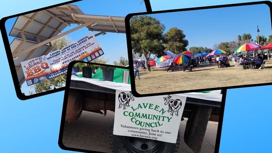 Photos shows three snapshots of community-based events.